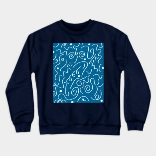 Blue & White Squiggles Crewneck Sweatshirt